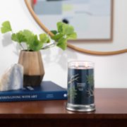 bayside cedar signature large tumbler candle on table image number 6