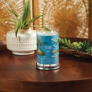 beach escape signature large tumbler candle on table image number 6
