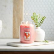white strawberry bellini large jar candles on tray image number 3