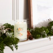white spruce and grapefruit signature large jar candle with garland image number 3