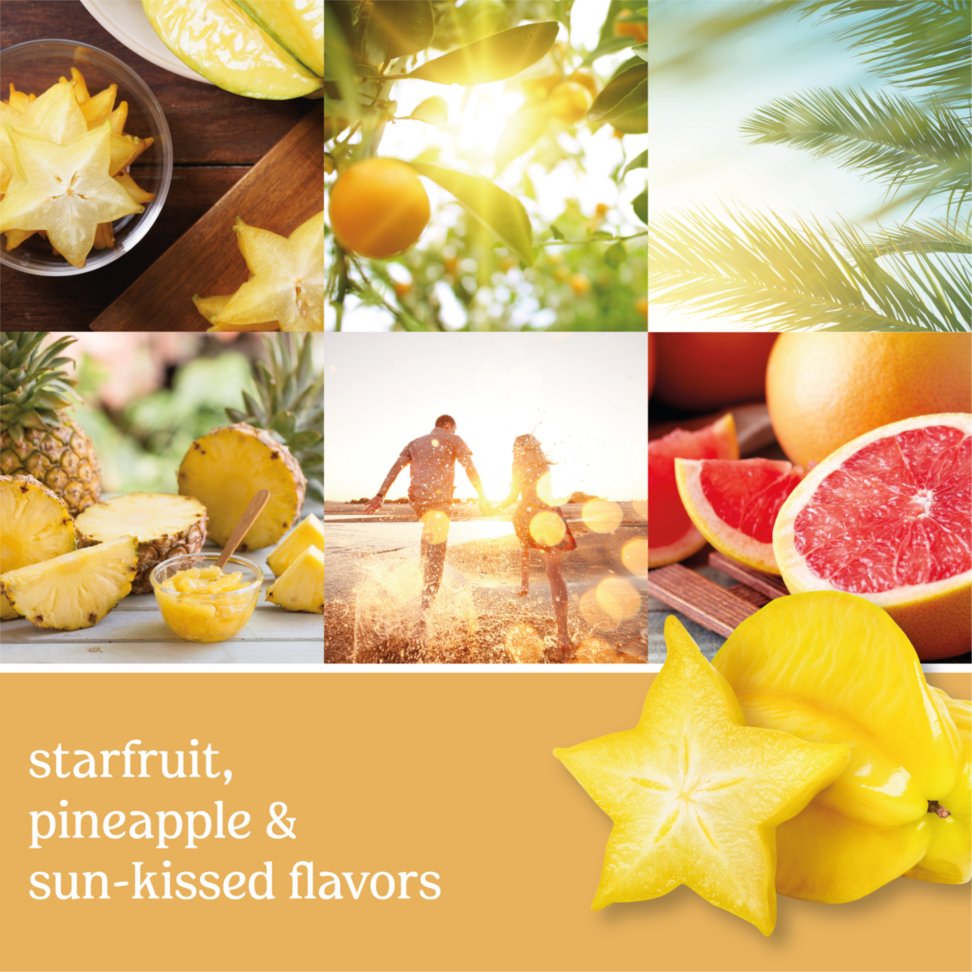 starfruit pineapple and sun kissed flavors
