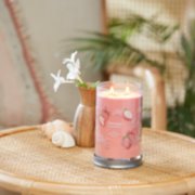 white strawberry bellini signature large tumbler candle on table image number 3