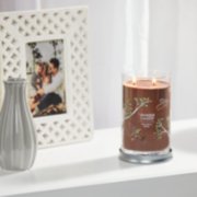 praline and birch signature large tumbler candle on table image number 6