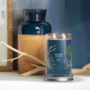 bayside cedar signature large tumbler candle on table image number 4