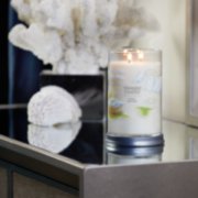 clean cotton signature large tumbler candle on table image number 4