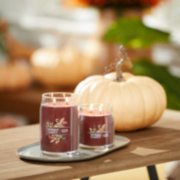 autumn wreath signature large and medium jar candles on table image number 6