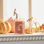 spiced pumpkin signature large jar candle on mantle image number 4