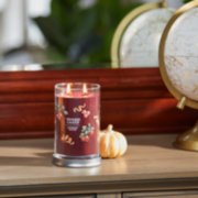 cranberry chutney signature large tumbler candle on table image number 3