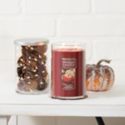 apple pumpkin large tumbler candle on mantle image number 1
