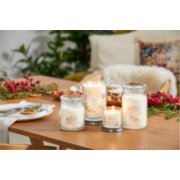 white spruce and grapefruit signature large and medium jar and large and small tumbler candles on table image number 3