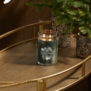 silver sage and pine signature large jar candle on table image number 4