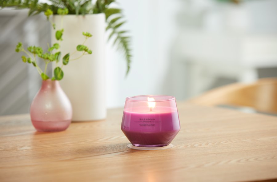 wild orchid studio collection large jar candle on table