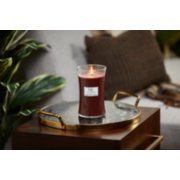 woodwick smoked walnut and maple large hourglass candle on table image number 4