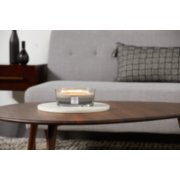 woodwick warm woods trilogy ellipse candle on table image number 4