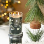 silver sage and pine signature large tumbler candle on table image number 4