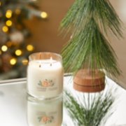 white spruce and grapefruit signature medium jar candle on table image number 4