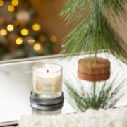 white spruce and grapefruit signature small tumbler candle on table image number 4