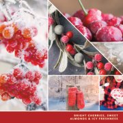 photo collage and text reading bright cherries, sweet almonds and icy freshness image number 1