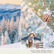 photo collage and text reading crisp, fresh snow, pine and sparkling celebrations image number 3