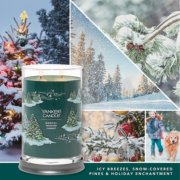 magical frosted forest signature large tumbler candle with photo collage and text reading icy breezes, snow-covered pines and holiday enchantment image number 3
