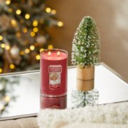 candy cane lane large two wick tumbler candle on table image number 3
