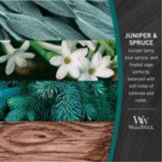 photo collage describing woodwick juniper and spruce fragrance image number 3