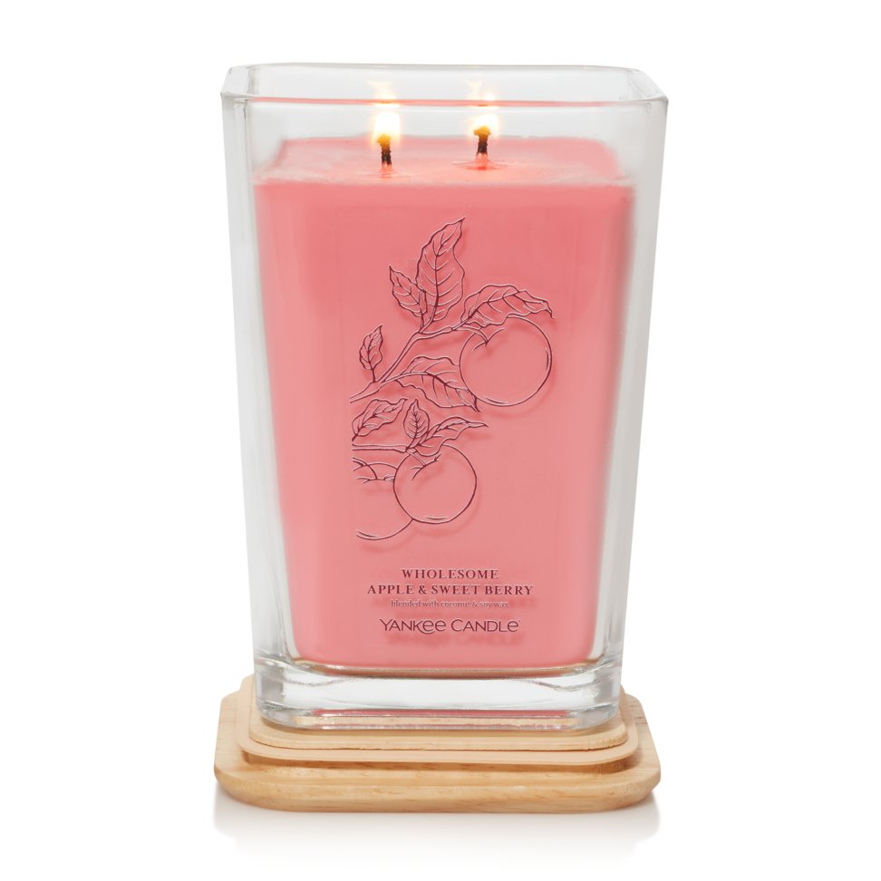 lit well living collection wholesome apple and sweet berry large square candle
