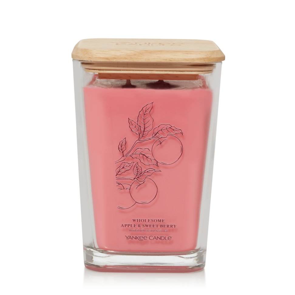well living collection wholesome apple and sweet berry large square candle