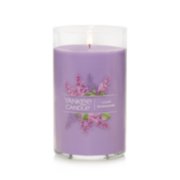 lit lilac blossoms signature medium pillar candle image number 7