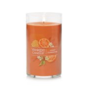 lit honey clementine signature medium pillar candle image number 7
