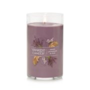 lit dried lavender and oak signature medium pillar candle image number 7