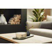 woodwick vanilla bean ellipse candle on table image number 4