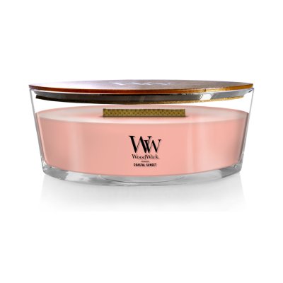 WoodWick Linen - Pure linen scented candle with wooden wick and glass lid  small 85 g - VMD parfumerie - drogerie