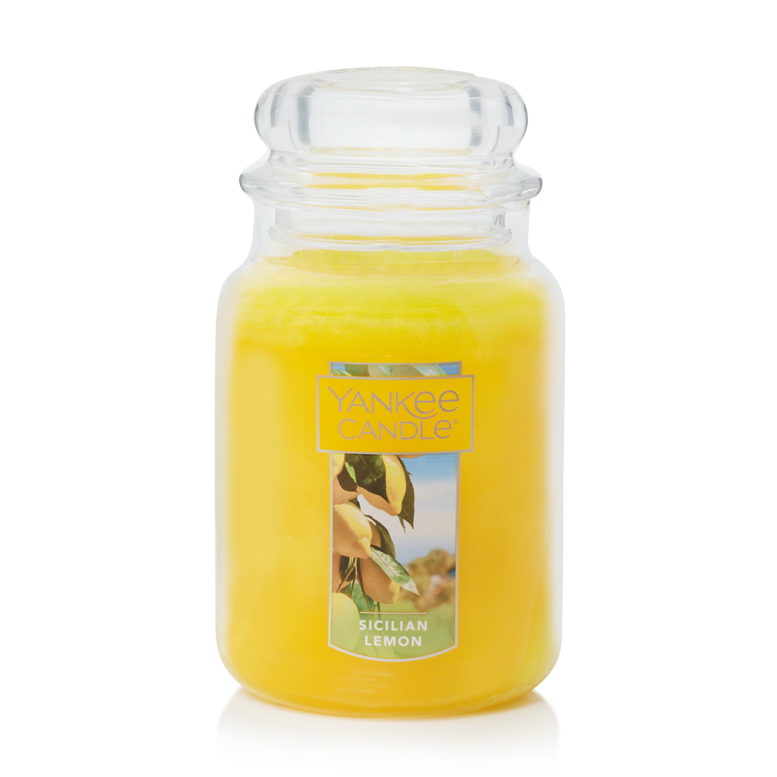  Yankee Candle Sicilian Lemon Scented, Classic 22oz Large Jar  Single Wick Candle, Over 110 Hours of Burn Time : Home & Kitchen