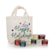 happy holidays tote with eight assorted yankee candle minis image number 1