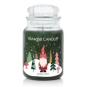 balsam and cedar large jar candle with wintery gnome label image number 1