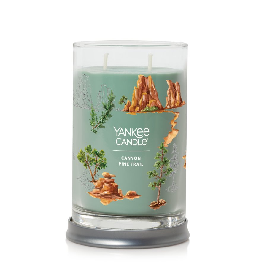 canyon pine trail signature large tumbler candle with lid as base