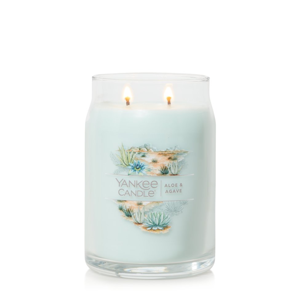 ale and agave signature large jar candle lit