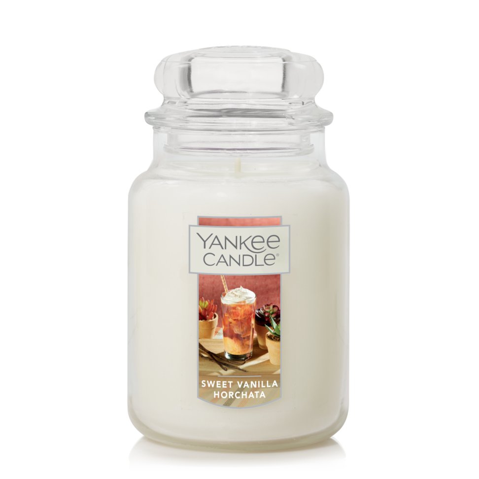 sweet vanilla horchata original large jar candle with lid