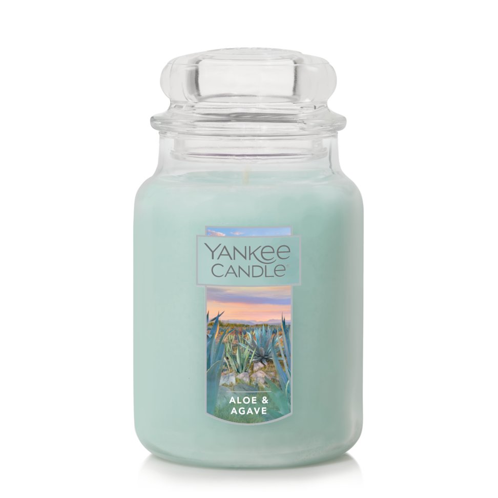 aloe and agave original large jar candle with lid
