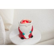 santa gnome jar candle holder on a white table image number 5