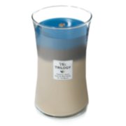 nautical escape trilogy tropical oasis sand and driftwood at the beach large hourglass trilogy candle image number 2