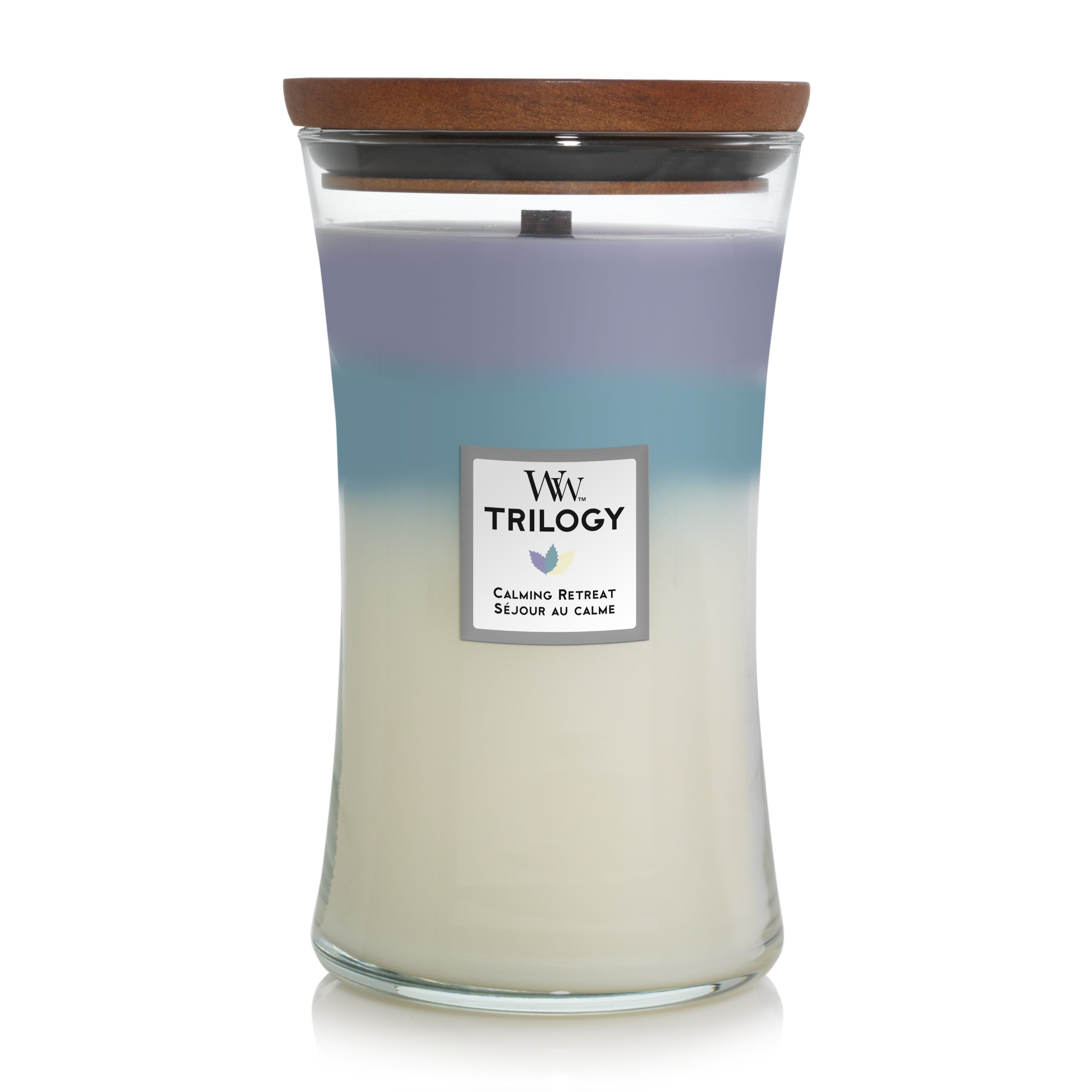 Calming Retreat Large Hourglass Trilogy Candle with Pluswick