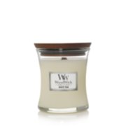 white teak mini jar candle