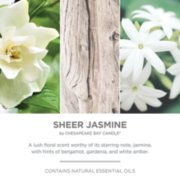 photo collage portraying chesapeake bay candle sheer jasmine fragrance in 2d with fragrance description image number 2