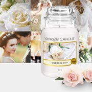 wedding day large jar candle with decorative background image number 2