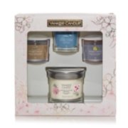gift set with sakura blossom festival signature small tumbler candle and three yankee candle minis in sakura blossom festival, amber and sandalwood, and sweet plum sake image number 1