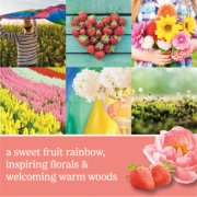 photo collage with text reading a sweet fruit rainbow, inspiring florals and welcoming warm woods image number 7