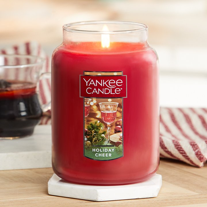 holiday cheer original large candle with mulled wine mug