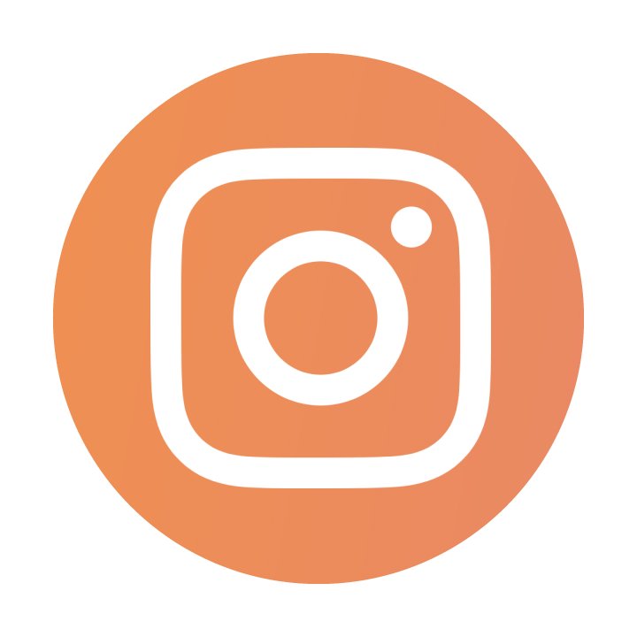 instagram logo in an orange circle